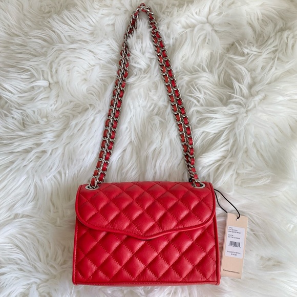 Rebecca Minkoff Small Affair Quilted Chain Crossbody Fire Engine Red - Picture 2 of 8